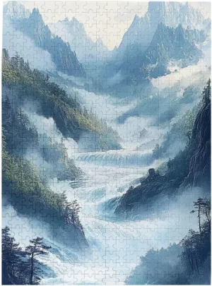 000 Piece Adult Wooden Puzzle - Hidden Waterfall in Lush Jungle with Tropical Vegetation,Unique Artwork,Ideal for Exercising Brain Power,Patience,and Hands-on Skills,Gifts fro Friends
