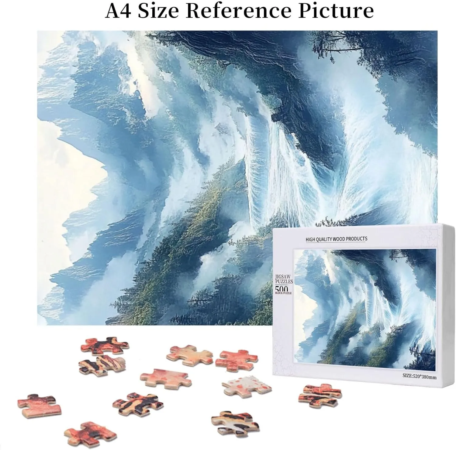 000 Piece Adult Wooden Puzzle - Hidden Waterfall in Lush Jungle with Tropical Vegetation,Unique Artwork,Ideal for Exercising Brain Power,Patience,and Hands-on Skills,Gifts fro Friends