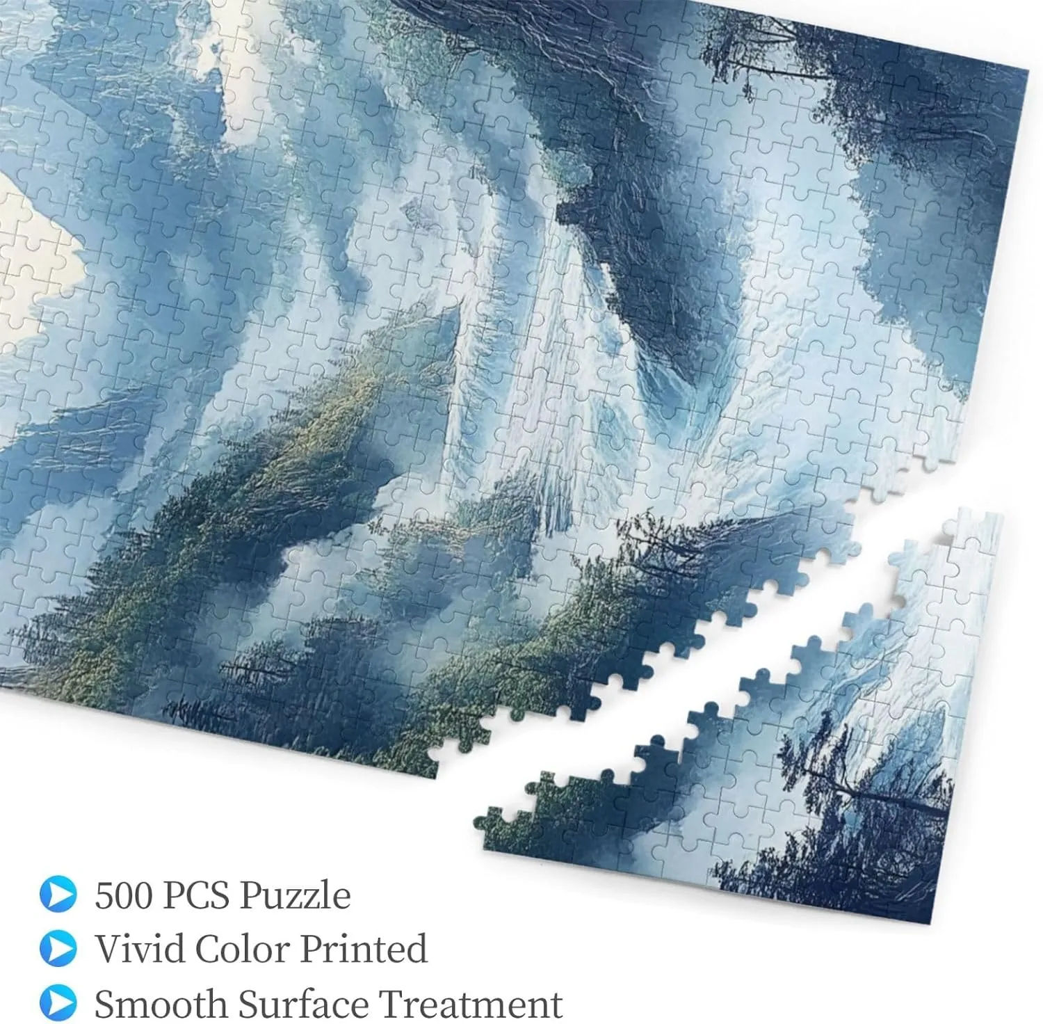000 Piece Adult Wooden Puzzle - Hidden Waterfall in Lush Jungle with Tropical Vegetation,Unique Artwork,Ideal for Exercising Brain Power,Patience,and Hands-on Skills,Gifts fro Friends
