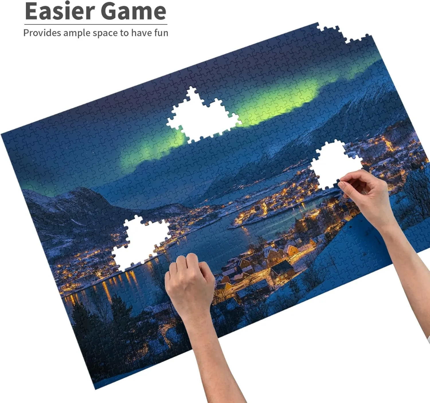 1000 Piece Jigsaw Puzzle for Adults Norwegian Polar Towns,Ideal for Relaxation and Family Fun,Enjoy The Puzzle Solving Process,Classic Scenery Wooden Puzzles,Gifts for Friends and Family