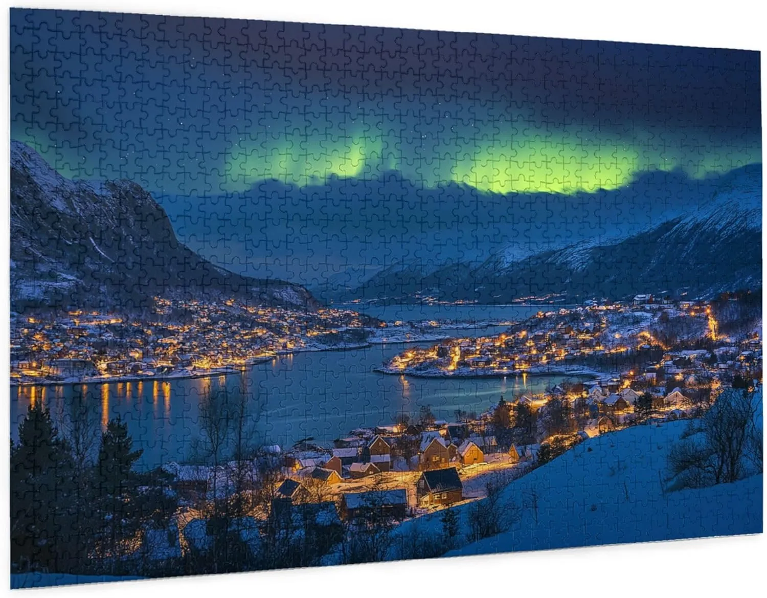 1000 Piece Jigsaw Puzzle for Adults Norwegian Polar Towns,Ideal for Relaxation and Family Fun,Enjoy The Puzzle Solving Process,Classic Scenery Wooden Puzzles,Gifts for Friends and Family