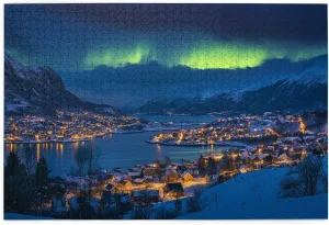 1000 Piece Jigsaw Puzzle for Adults Norwegian Polar Towns,Ideal for Relaxation and Family Fun,Enjoy The Puzzle Solving Process,Classic Scenery Wooden Puzzles,Gifts for Friends and Family