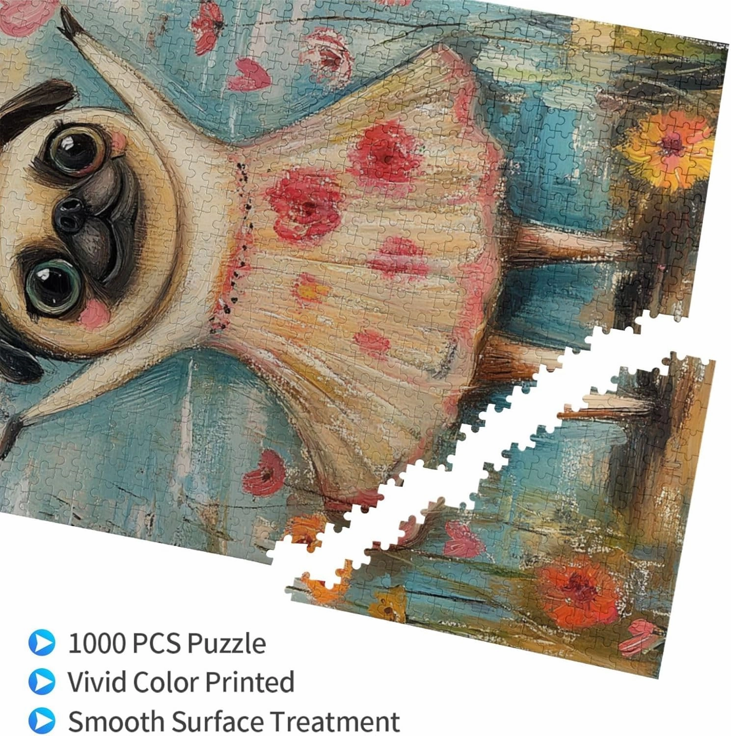 1000 Pieces of Adult Wooden Puzzle - The Naughty Beagle on The Grassland,an Ideal Choice for Exercising brainpower and Hands-on Ability，Thoughts soar，Gifts for Family and Friends