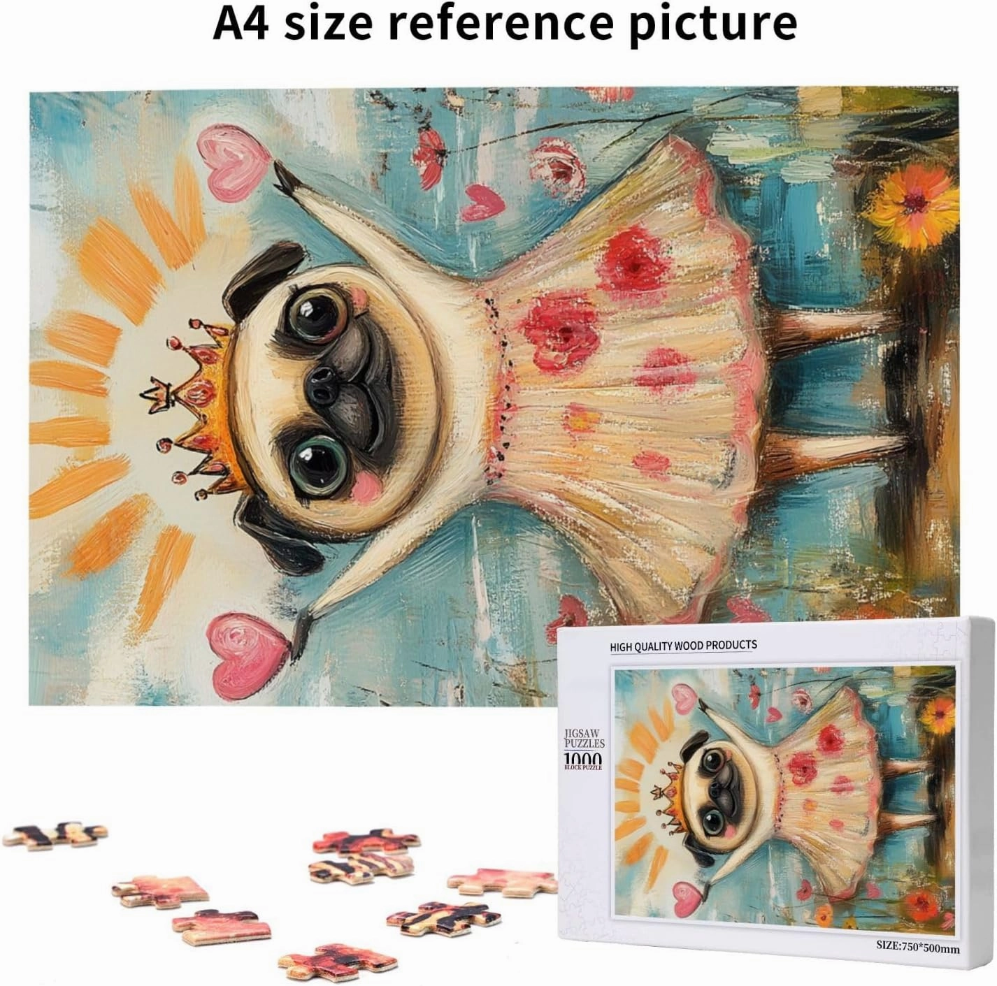 1000 Pieces of Adult Wooden Puzzle - The Naughty Beagle on The Grassland,an Ideal Choice for Exercising brainpower and Hands-on Ability，Thoughts soar，Gifts for Family and Friends