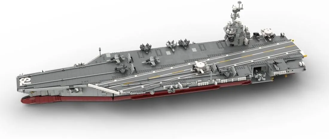 1/300 Navy Aircraft Carrier Building Blocks Set for Adult, MOC-192566 Gerald R-FOD Nuclear-Powered US Military Battleship Building Block Model, (6361PCS)