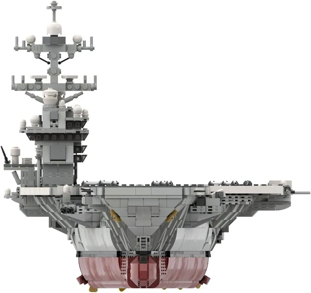 1/300 Navy Aircraft Carrier Building Blocks Set for Adult, MOC-192566 Gerald R-FOD Nuclear-Powered US Military Battleship Building Block Model, (6361PCS)