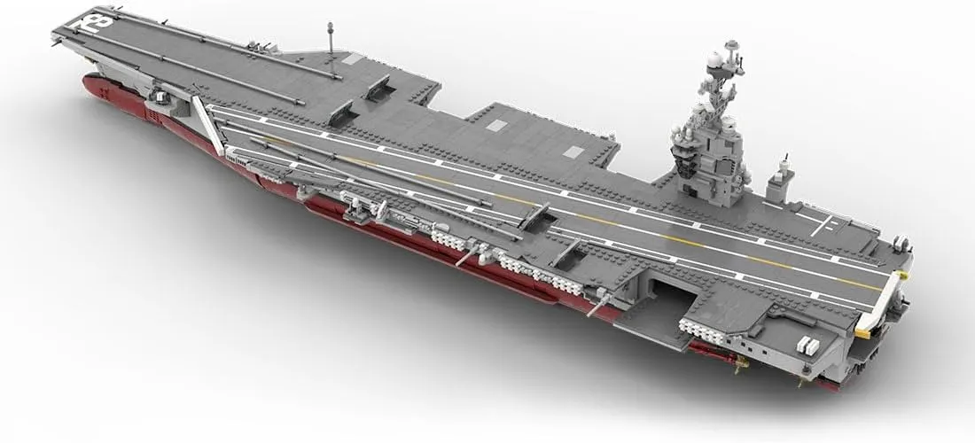 1/300 Navy Aircraft Carrier Building Blocks Set for Adult, MOC-192566 Gerald R-FOD Nuclear-Powered US Military Battleship Building Block Model, (6361PCS)
