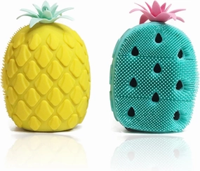 1Bag Silicone Shower Brush Cartoon Pineapple Cactus Bath Exfoliator Gentle Body Scrubber for Efficient Cleansing Massage Random Color for All Skin Types