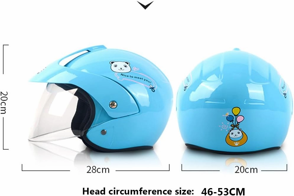 2-5 Years Old Motorcycle Kids Helmet, Cartoon Open Face Half Helmet Cute Young Children Four Wheeler Moped ATV Scooter Helmets for Four Seasons Go-Kart Child Helmet DOT Approved