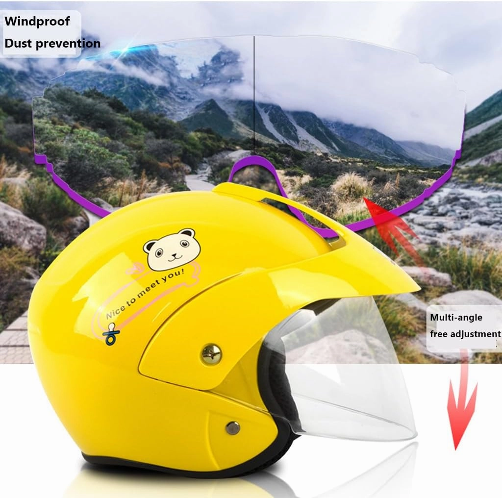 2-5 Years Old Motorcycle Kids Helmet, Cartoon Open Face Half Helmet Cute Young Children Four Wheeler Moped ATV Scooter Helmets for Four Seasons Go-Kart Child Helmet DOT Approved