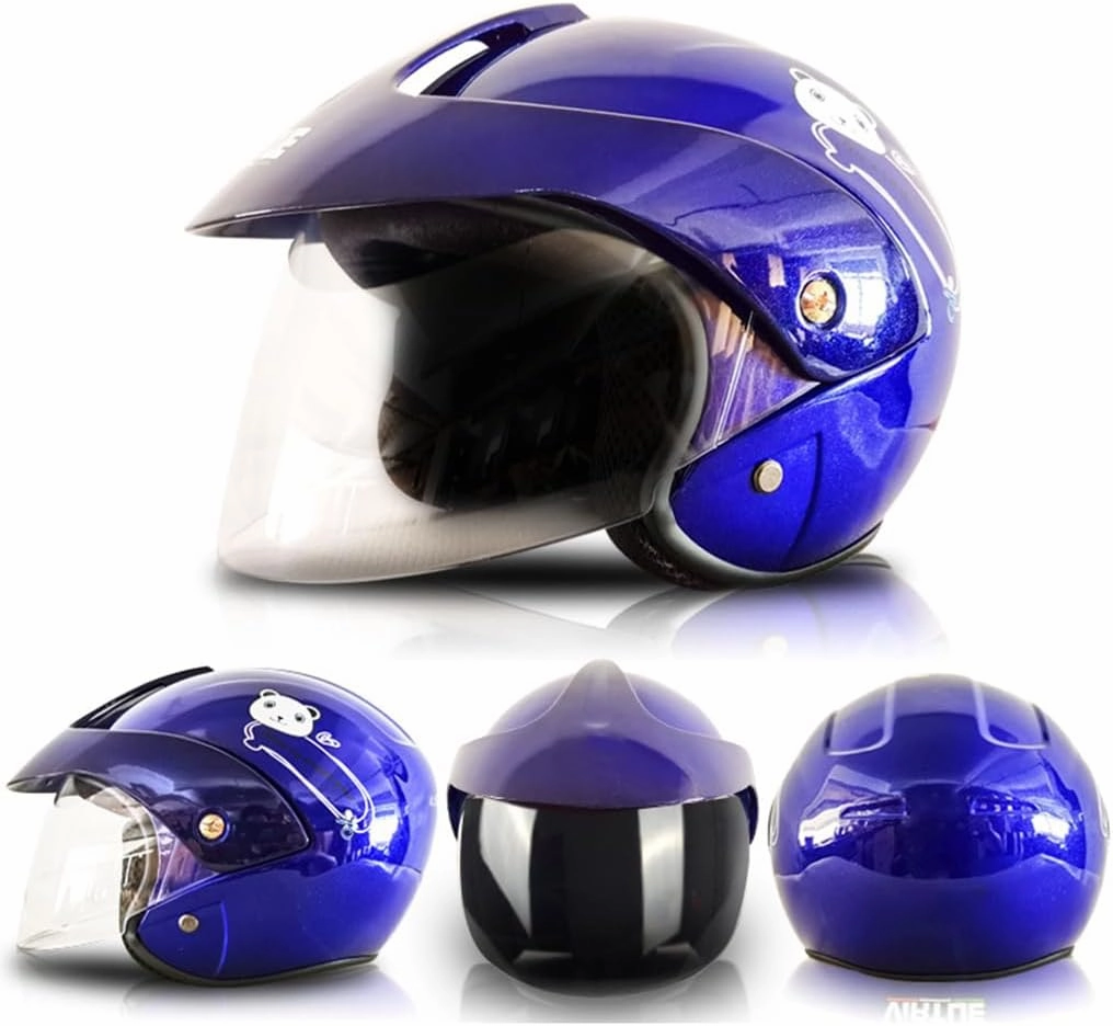 2-5 Years Old Motorcycle Kids Helmet, Cartoon Open Face Half Helmet Cute Young Children Four Wheeler Moped ATV Scooter Helmets for Four Seasons Go-Kart Child Helmet DOT Approved
