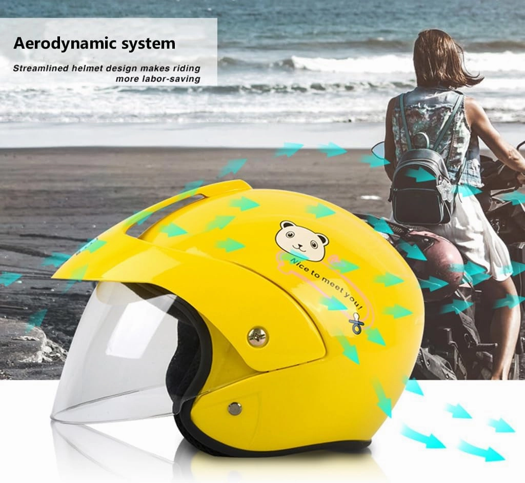2-5 Years Old Motorcycle Kids Helmet, Cartoon Open Face Half Helmet Cute Young Children Four Wheeler Moped ATV Scooter Helmets for Four Seasons Go-Kart Child Helmet DOT Approved