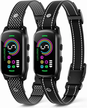 2 Pack Bark Collar, Rechargeable Dog Bark Collar for Large Medium Small Dogs, Smart Training Collar with 5 Adjustable Sensitivity Beep Vibration Harmless Shock, Anti Barking Device for Dogs