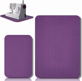 2 Pcs Sewing Machine Muffling Mat Pedal Sewing Mat Reduce Vibrations Noise No Slip Machine Accessories for Quilting(15" X 20" and 9" X 14",Pink Purple)