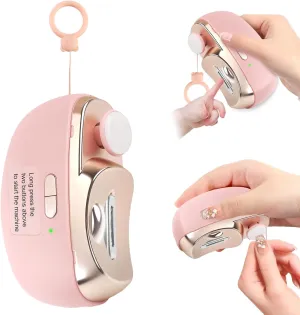 3-in-1 Electric Nail Clipper, Upgrade Electric Nail Clippers for Adults, Automatic Electric fingernail Clippers with Collector, Excellent Electric Nail Trimmer Gift for Your Loves (Cute-Pink)