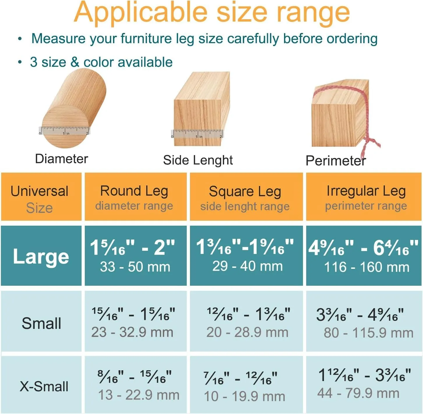 32 Pcs Silicone Chair Leg Floor Protectors for Hardwood Floors, Brown Felt Bottom Chair Leg Covers, Free Moving Table Leg Covers, Stool Leg Protectors Caps（Large fit : 1.3'' - 2''）