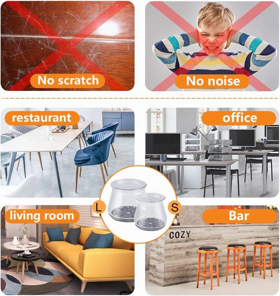 32pcs Chair Leg Floor Protectors,Bar stools Leg Protectors Caps,Dining Room Table Chair Leg Protectors for Hardwood Floors, Chair Leg Covers Silicone Felt Furniture Pads (Small fit: 0.9'' - 1.29'')