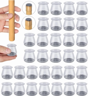 32pcs Chair Leg Floor Protectors,Bar stools Leg Protectors Caps,Dining Room Table Chair Leg Protectors for Hardwood Floors, Chair Leg Covers Silicone Felt Furniture Pads (Small fit: 0.9'' - 1.29'')