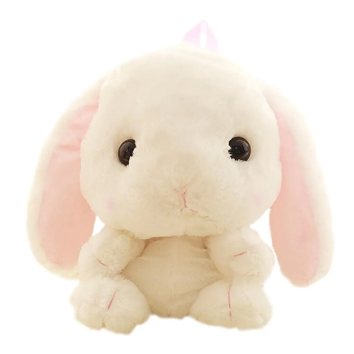 3D Cuddly Plush Stuffed Rabbit Bunny Hare Doll Backpack Knapsack Shoulder Bag (White)