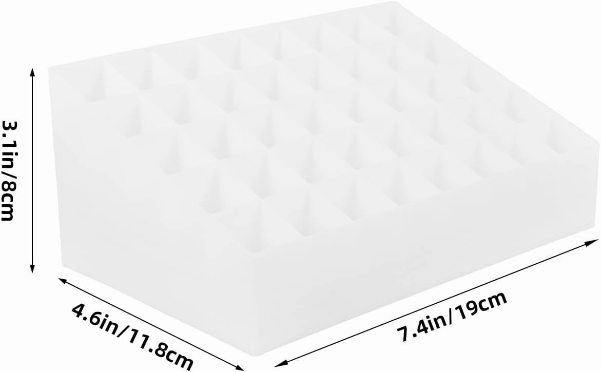 40 Grids Lipsticks Holder: Plastic Clear Gloss Lip Holder Makeup Case Desktop Stand Makeup Brush Holder - Beauty Organizer Lip Tint Makeup Storage Case Cosmetic Lipstick, White
