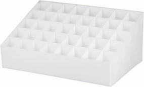 40 Grids Lipsticks Holder: Plastic Clear Gloss Lip Holder Makeup Case Desktop Stand Makeup Brush Holder - Beauty Organizer Lip Tint Makeup Storage Case Cosmetic Lipstick, White