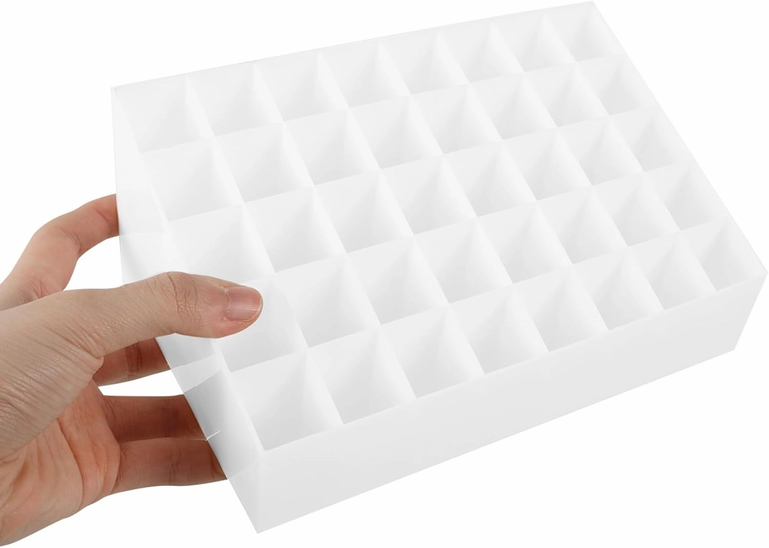 40 Grids Lipsticks Holder: Plastic Clear Gloss Lip Holder Makeup Case Desktop Stand Makeup Brush Holder - Beauty Organizer Lip Tint Makeup Storage Case Cosmetic Lipstick, White