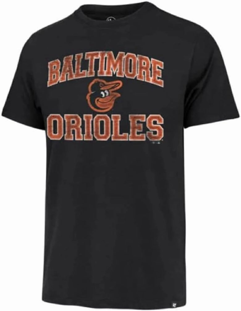 47 MLB Men's Union Arch Franklin Team Color Primary Logo Word Mark Short Sleeve T-Shirt
