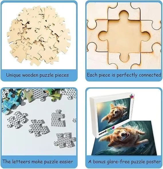 500 Piece Jigsaw Puzzle Guardian Angel and Children Crossing Bridge Challenge Puzzles Educational Game for Adults Wooden Puzzles Nature Props Kid Gift Toy.