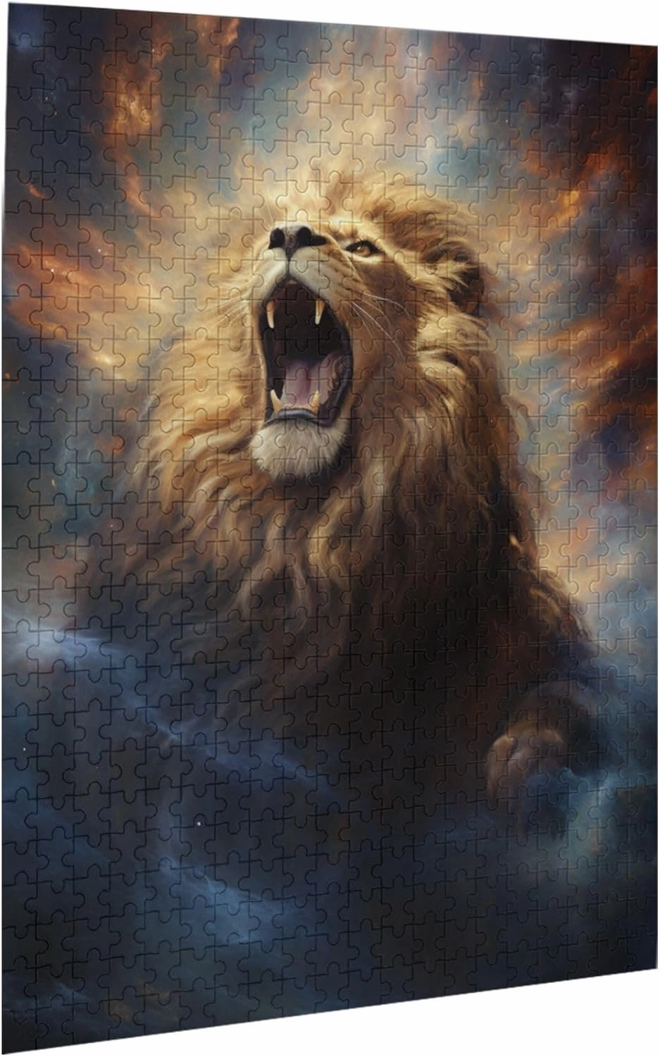 500 Piece Adult Wooden Jigsaw Puzzle, Majestic Artwork of King of The Jungle, Challenging Relaxation Activity, Perfect for Wildlife Enthusiasts & Home Display，Gifts Fro Friends