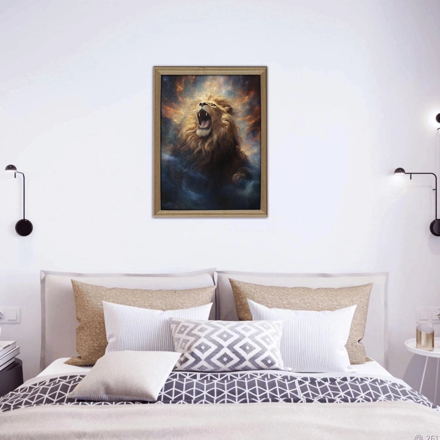 500 Piece Adult Wooden Jigsaw Puzzle, Majestic Artwork of King of The Jungle, Challenging Relaxation Activity, Perfect for Wildlife Enthusiasts & Home Display，Gifts Fro Friends