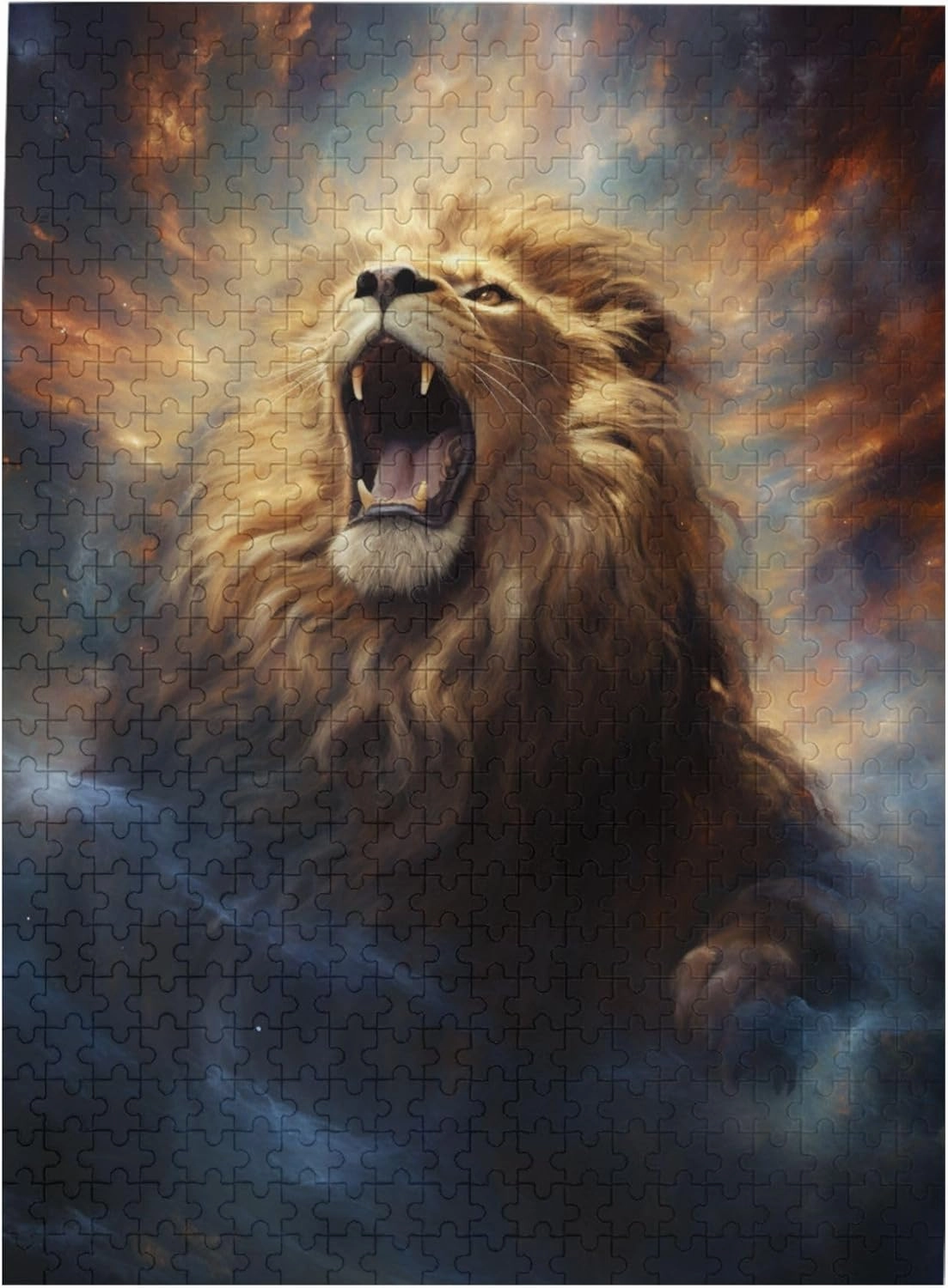 500 Piece Adult Wooden Jigsaw Puzzle, Majestic Artwork of King of The Jungle, Challenging Relaxation Activity, Perfect for Wildlife Enthusiasts & Home Display，Gifts Fro Friends