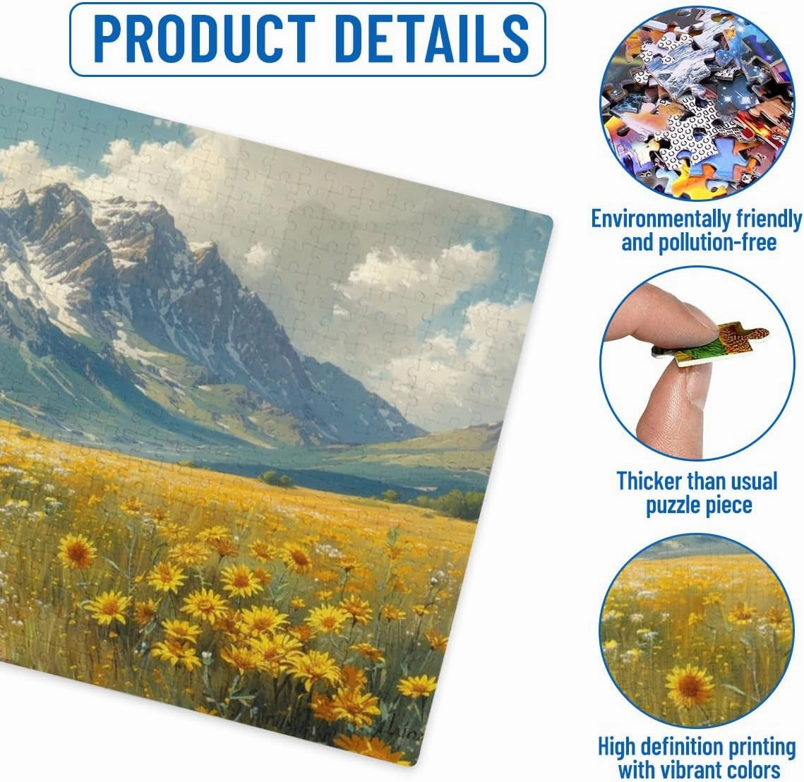 500 Pieces Parent-Child Puzzle There is a Big Mountain in Front of The Grassland Challenging Educational Toys Home Decor
