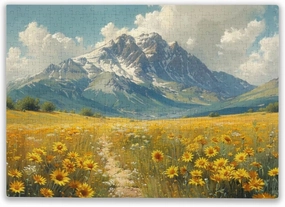 500 Pieces Parent-Child Puzzle There is a Big Mountain in Front of The Grassland Challenging Educational Toys Home Decor