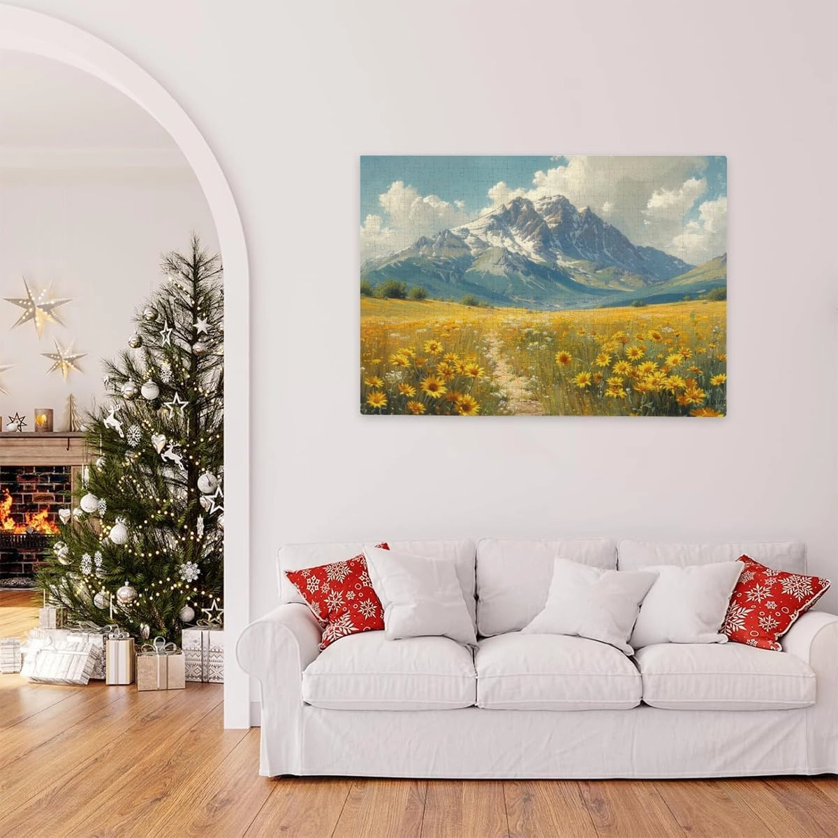 500 Pieces Parent-Child Puzzle There is a Big Mountain in Front of The Grassland Challenging Educational Toys Home Decor