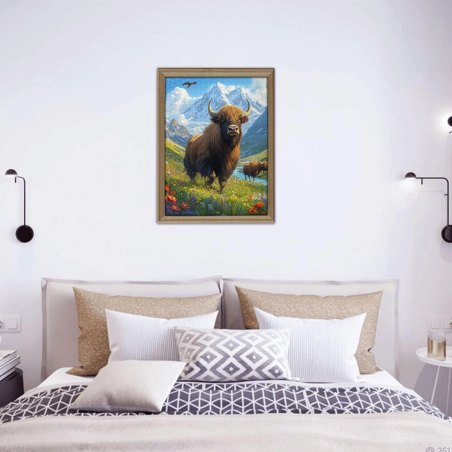 500pcs Wooden Jigsaw Puzzle,Majestic Yak in Grassland,Stunningly Vibrant Colors,Rugged Stress Relief,Premium Cut,Ideal for Relaxation and Family Fun,Gifts for Family and Friends
