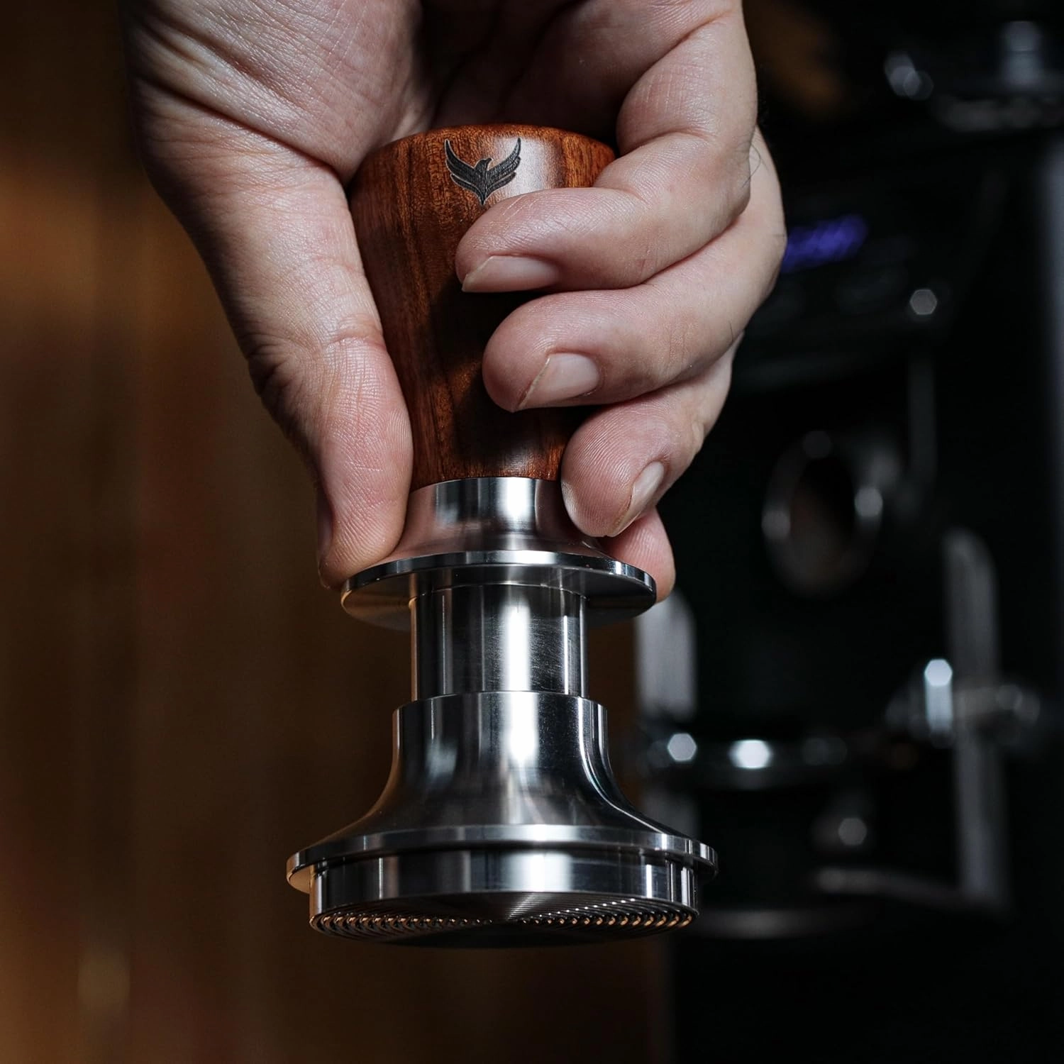 51mm Tamper Tool Espresso V2 Rosewood Spring Loaded 30LB Calibrated Coffee Tamper Compatible With Delonghi, Casabrews, Smeg and more Espresso Machine Accessories