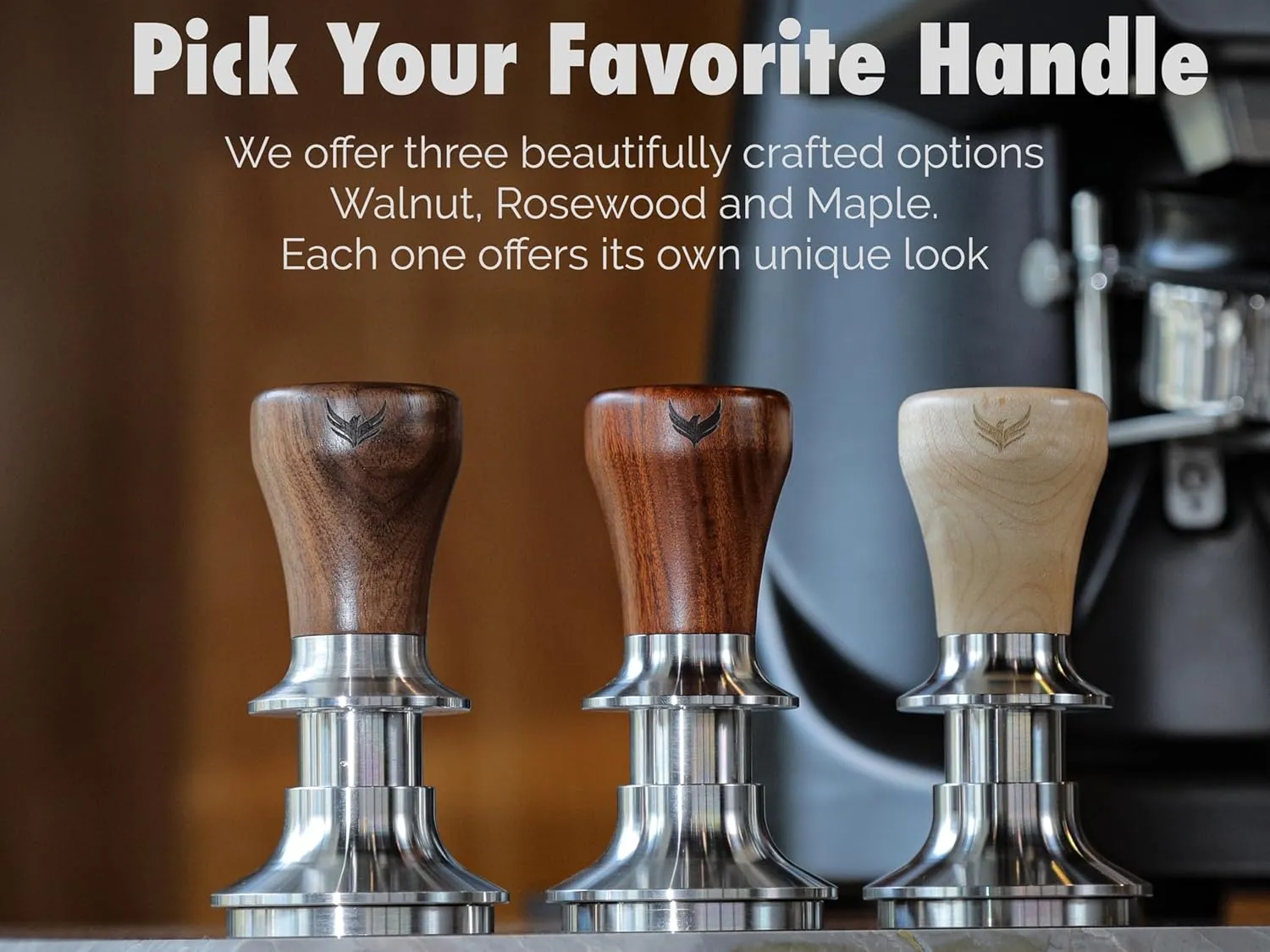 54mm Espresso Tamper for Breville Espresso Machines V2 Rosewood KNODOS Auto Leveling and Double Spring Loaded Design Wooden 30lb Calibrated Coffee Tamper