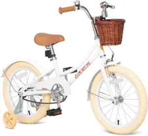 ACEGER Girls Bike with Basket, Kids Bicycle for 3-13 Years, Included Coaster Brake & Caliper Brake, 14 16 18 Inch with Training Wheels, 20 24 26 Inch with Kickstand but no Training Wheels