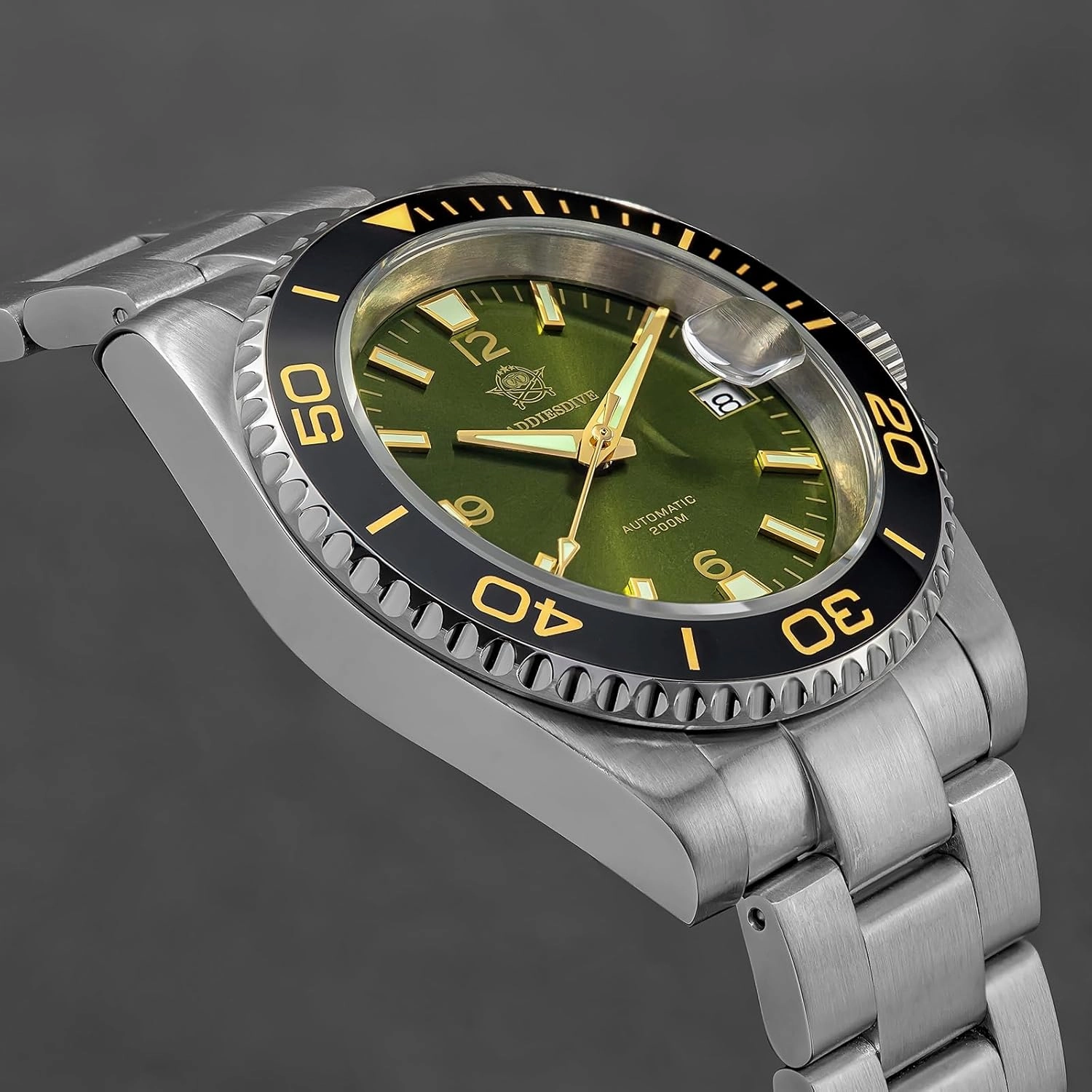 ADDIESDIVE Automatic Diver Watches for Men NH35A/8215 Movement Sapphire Rotating Bezel Luminous 200 M Waterproof Easy to Read with Large Number Mens Diver's Watch