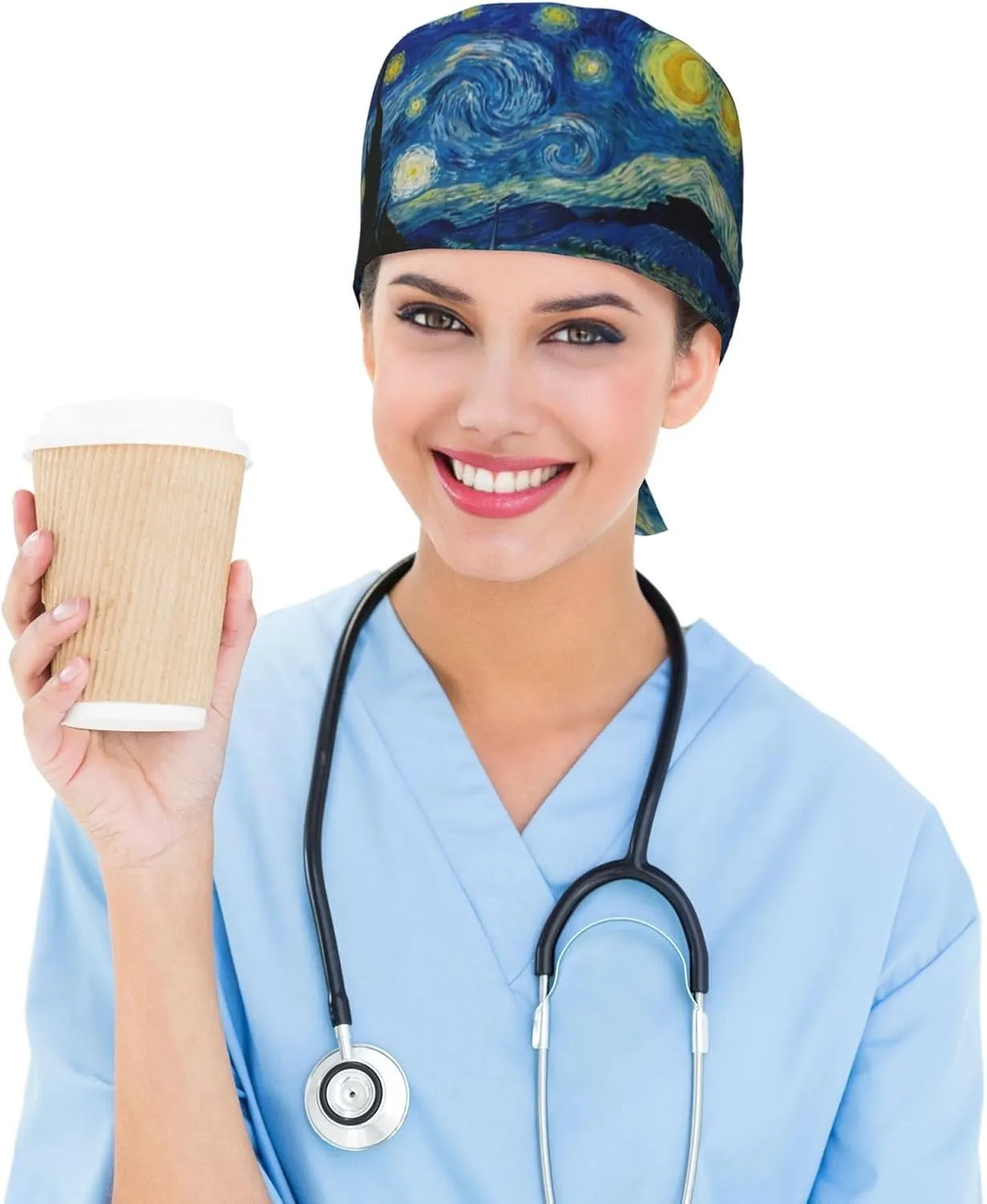 Adjustable Working Cap Potato Fashional Hat with Sweatband Breathable Headgear Tie Back Head Cover for Women/Men