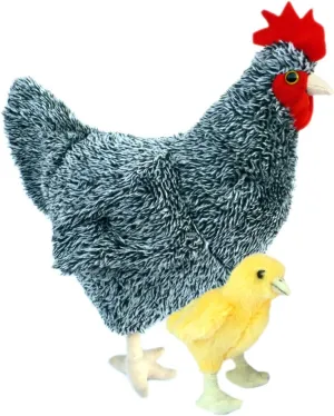 Adore 12" Standing Wynonna The Hen Chicken with Baby Chick Plush Stuffed Animal Toy