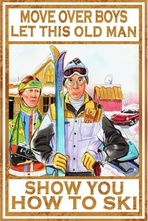 Adults Kids 1000 Pieces Wooden Jigsaw Puzzle Skiing Couple, Move Over Boys Let This Old Man Show You How to Ski Puzzle Challenging Fun Family Games Toys for Home Decor Family Activities