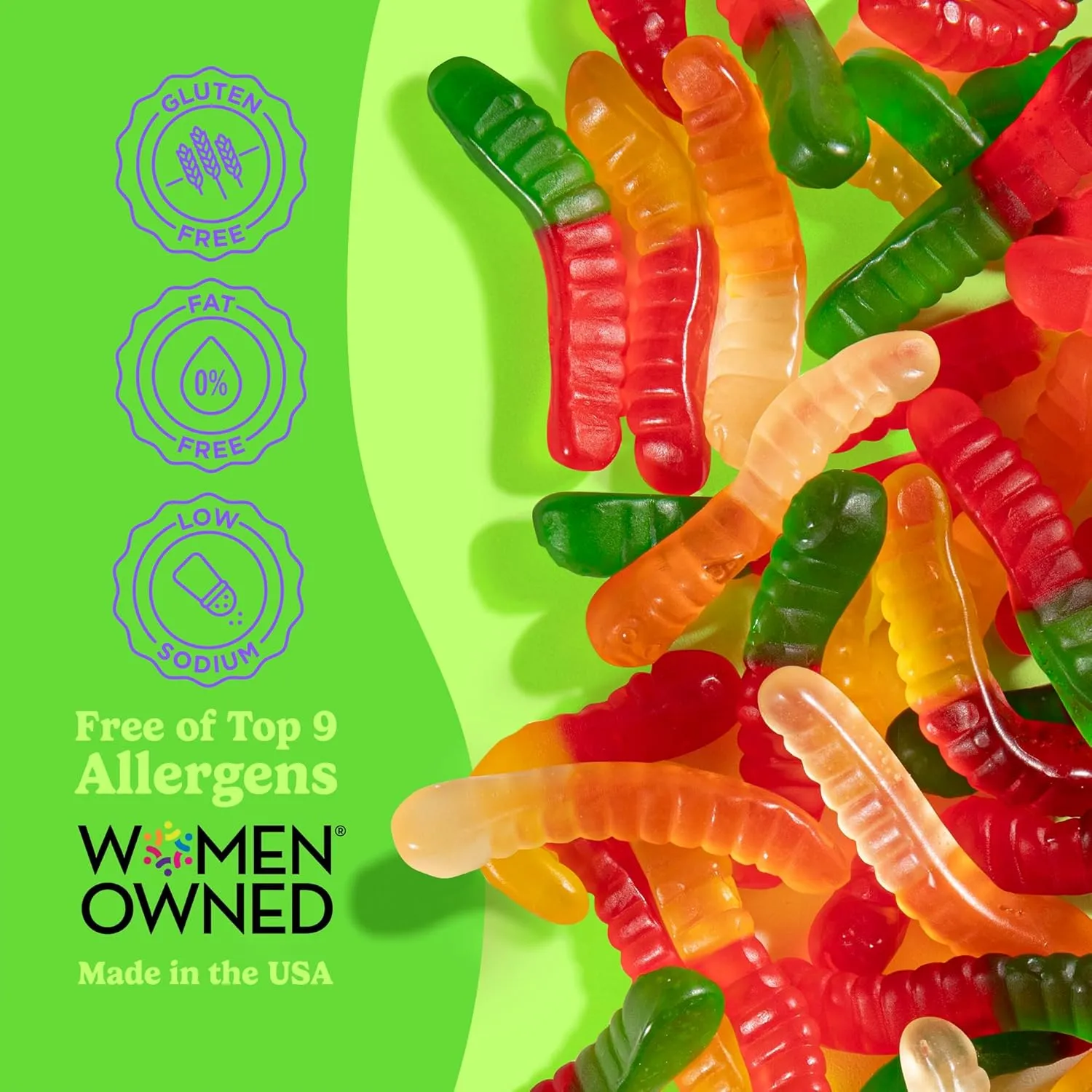 Albanese Candy Mini Assorted Fruit Gummi Worms Gummi Candy, Assorted Flavors: Cherry, Green Apple, Pineapple, Lemon, Orange; Gluten Free Dairy Free Fat Free, 5 Pound (Pack of 1)