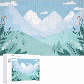 an Impossible Puzzle for Adults to Complete,Refreshing Watercolor Alpine Scene1000 PCS，challenging