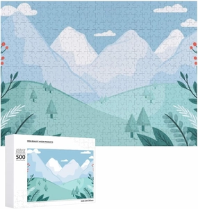 an Impossible Puzzle for Adults to Complete,Refreshing Watercolor Alpine Scene500 PCS,challenging