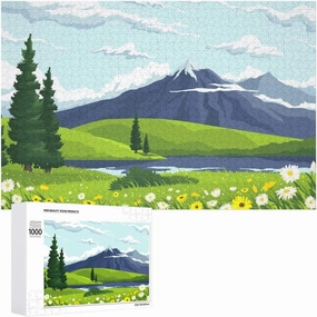 an Impossible Puzzle for Adults to Complete,Scenic Alpine Meadow Landscape1000 PCS，challenging