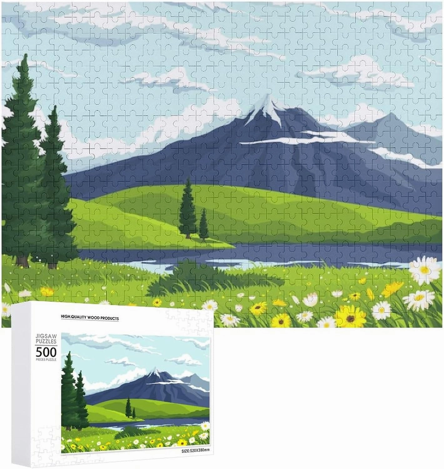 an Impossible Puzzle for Adults to Complete,Scenic Alpine Meadow Landscape500 PCS,challenging
