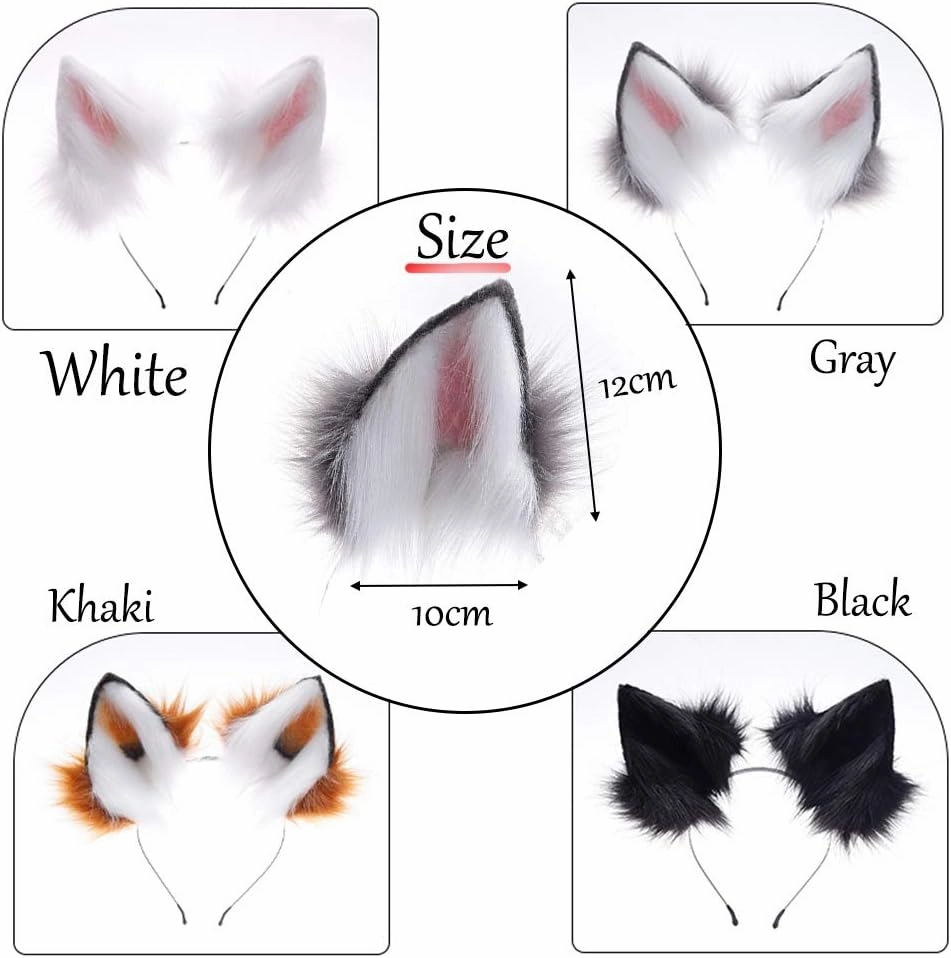 Anbiliwobo Wolf Fox Furry Ears Headwear Halloween Cosplay Cat Ears Headband