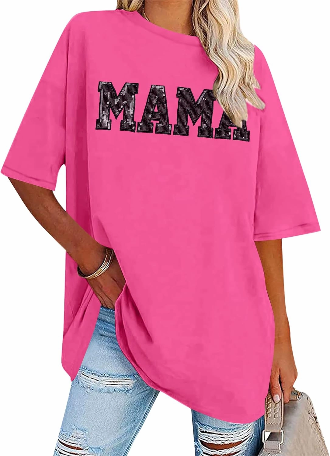 Anti Social Mom Club Shirt Oversized Mama Shirts Funny Mom Life Graphic Tee Casual Short Sleeve Tops