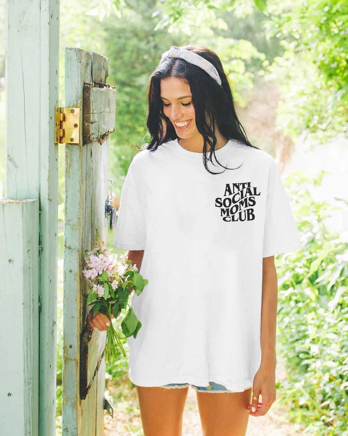 Anti Social Mom Club Shirt Oversized Mama Shirts Funny Mom Life Graphic Tee Casual Short Sleeve Tops